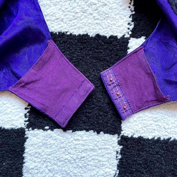 Vintage Royal Purple Satin Bodysuit M - Picture 4 of 4